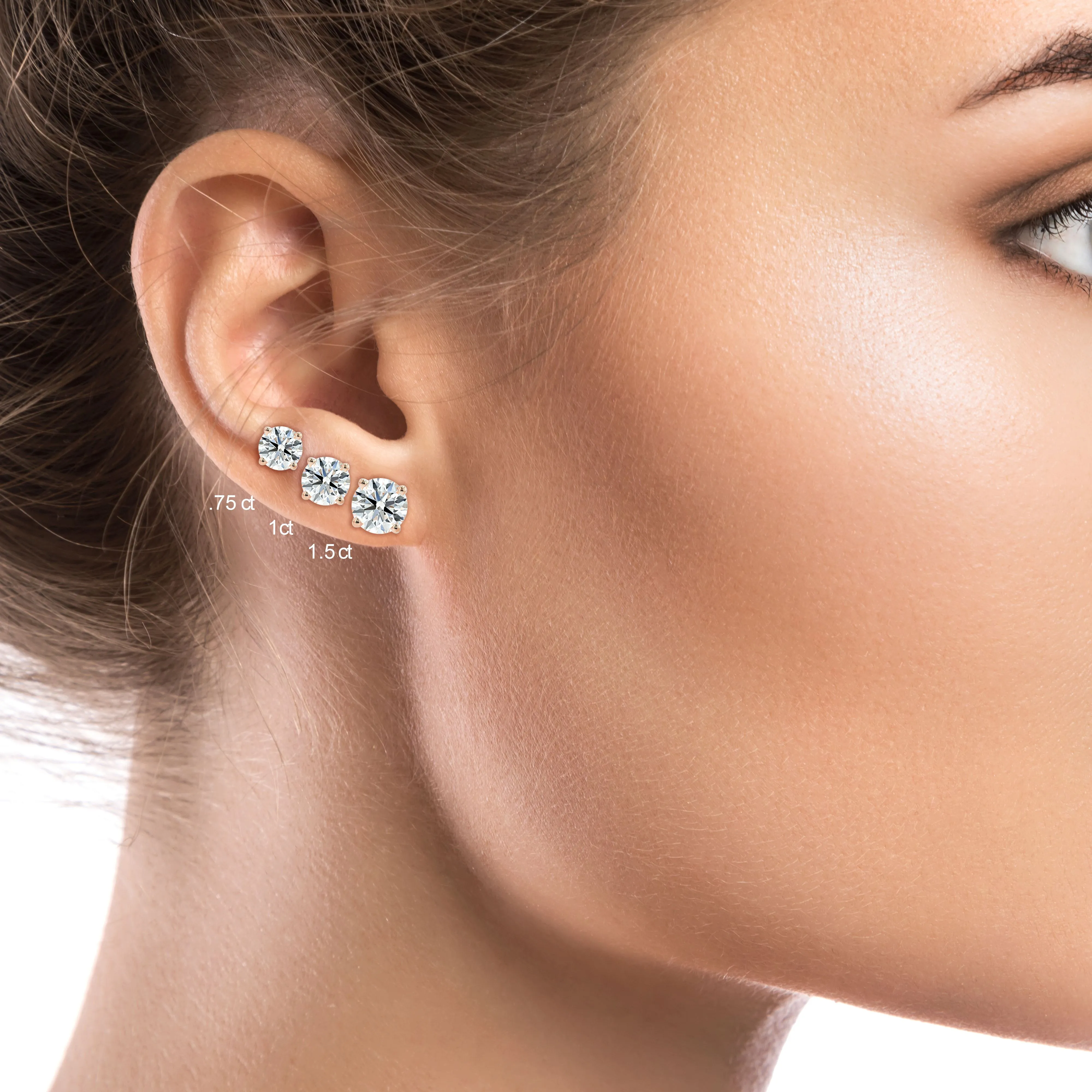 14k Rose Gold 4-prong Round Brilliant Diamond Stud Earrings (0.52 Ct. T.w., Si1-si2 Clarity, J-k Color)