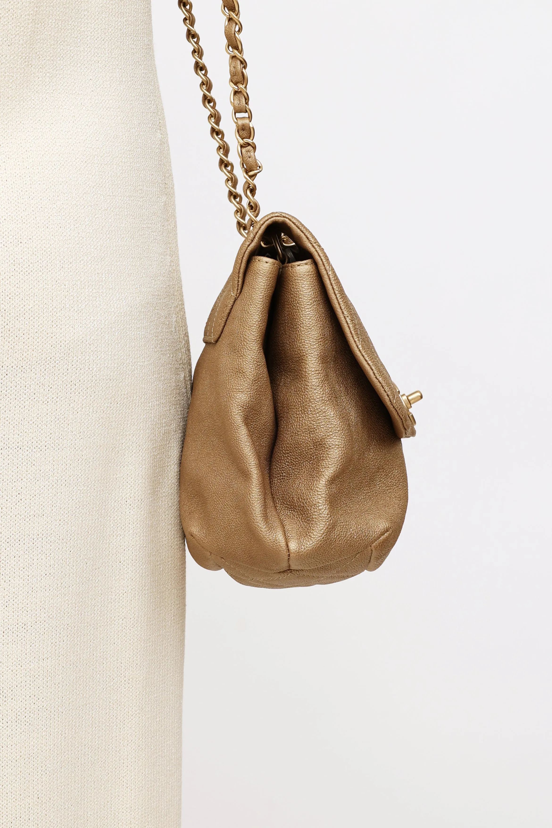 2013 Gold Grained Trianon Messenger Bag