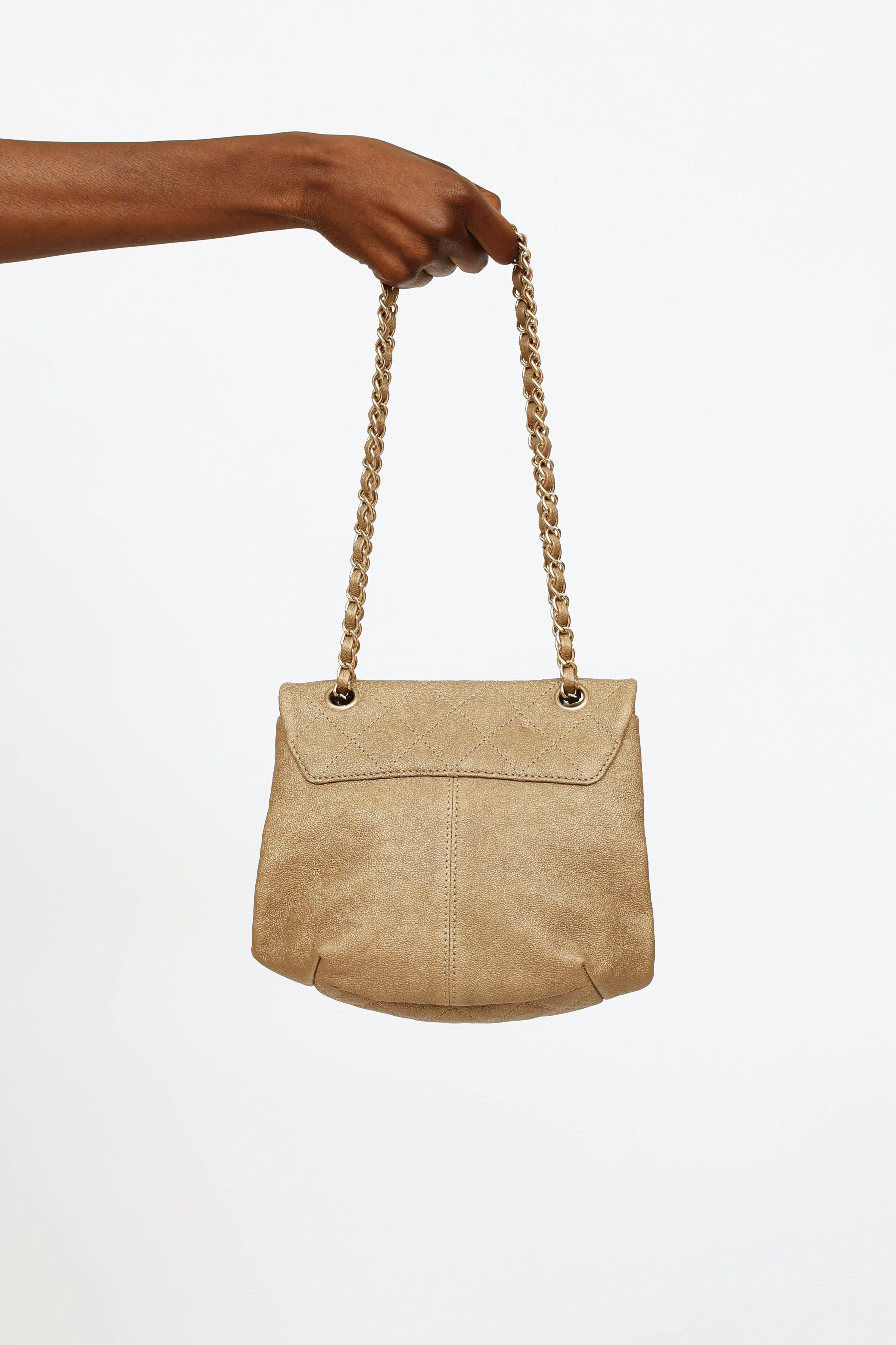 2013 Gold Grained Trianon Messenger Bag