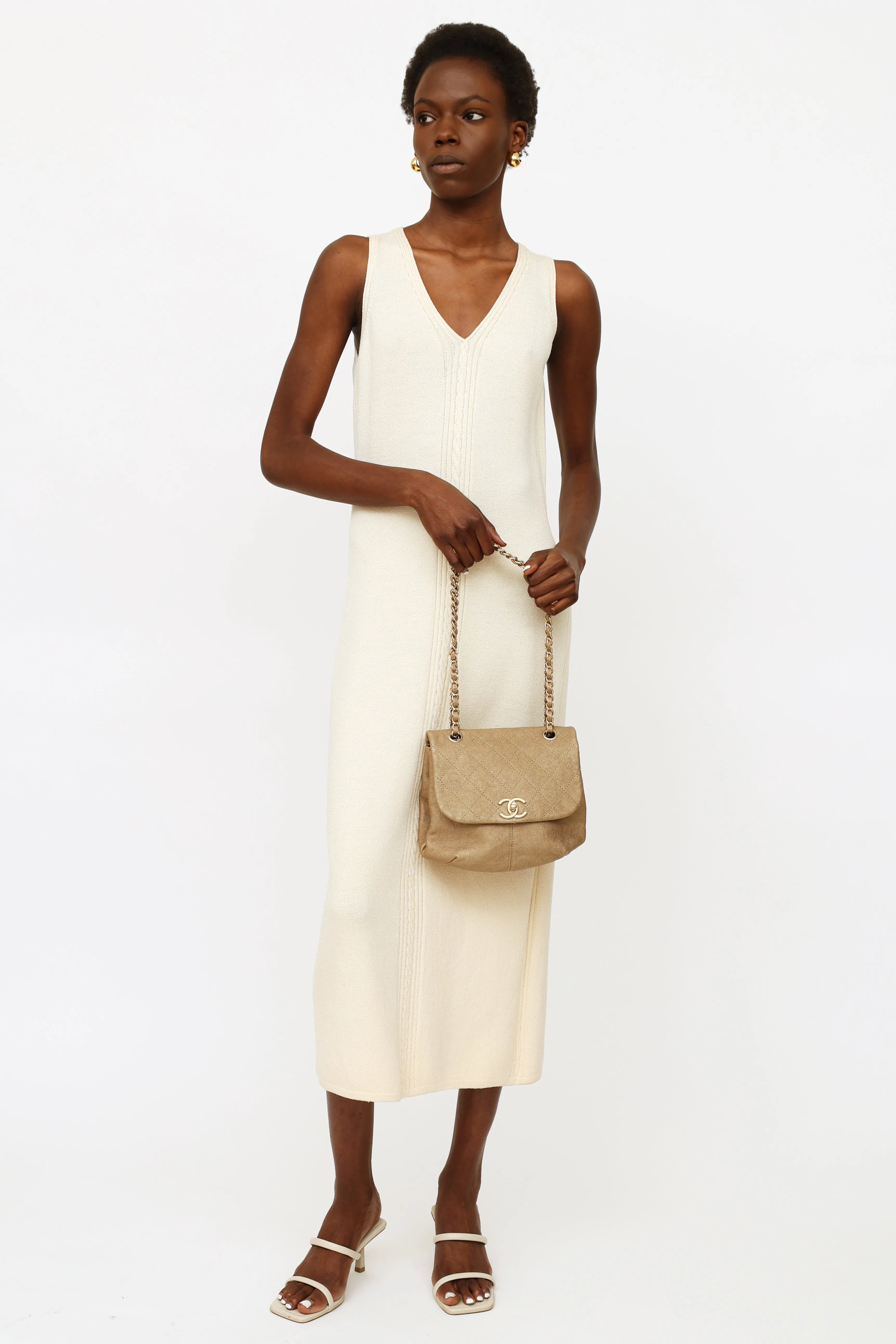 2013 Gold Grained Trianon Messenger Bag