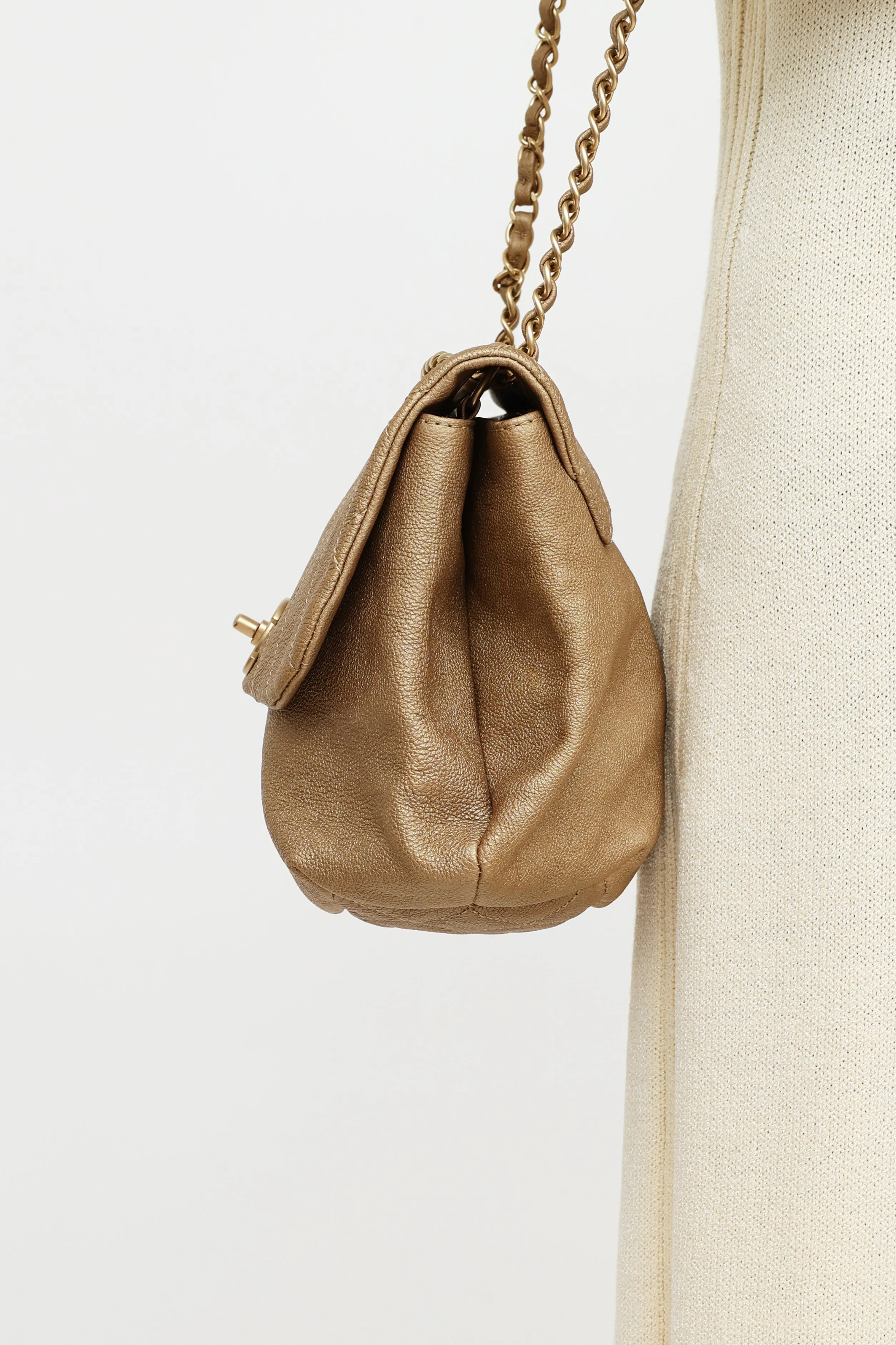 2013 Gold Grained Trianon Messenger Bag