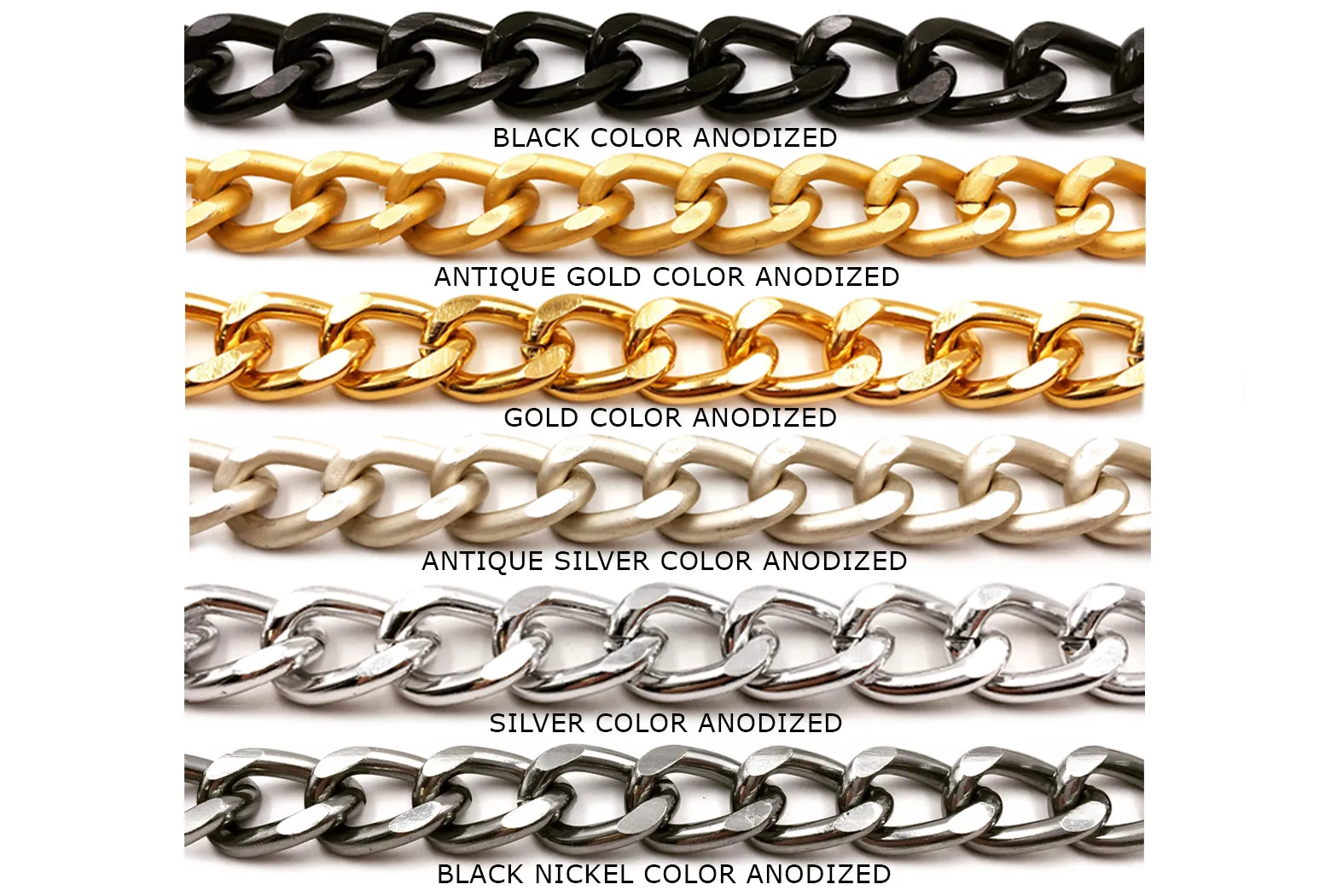 ACYF1100 Aluminum Curb Chain CHOOSE COLOR BELOW
