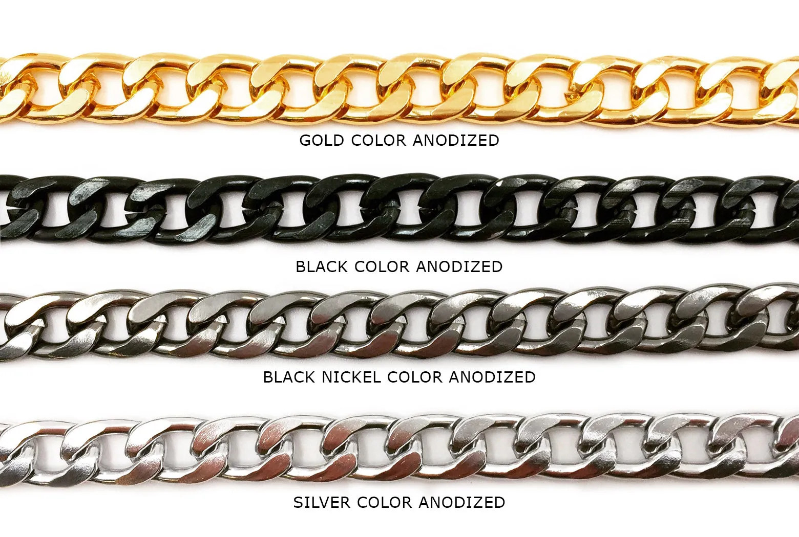 ACYF1102 Aluminum Curb Chain CHOOSE COLOR BELOW