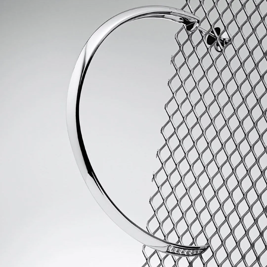 Asasara Hoop Earrings With Pavé White Diamond Tips In 18K Black Gold