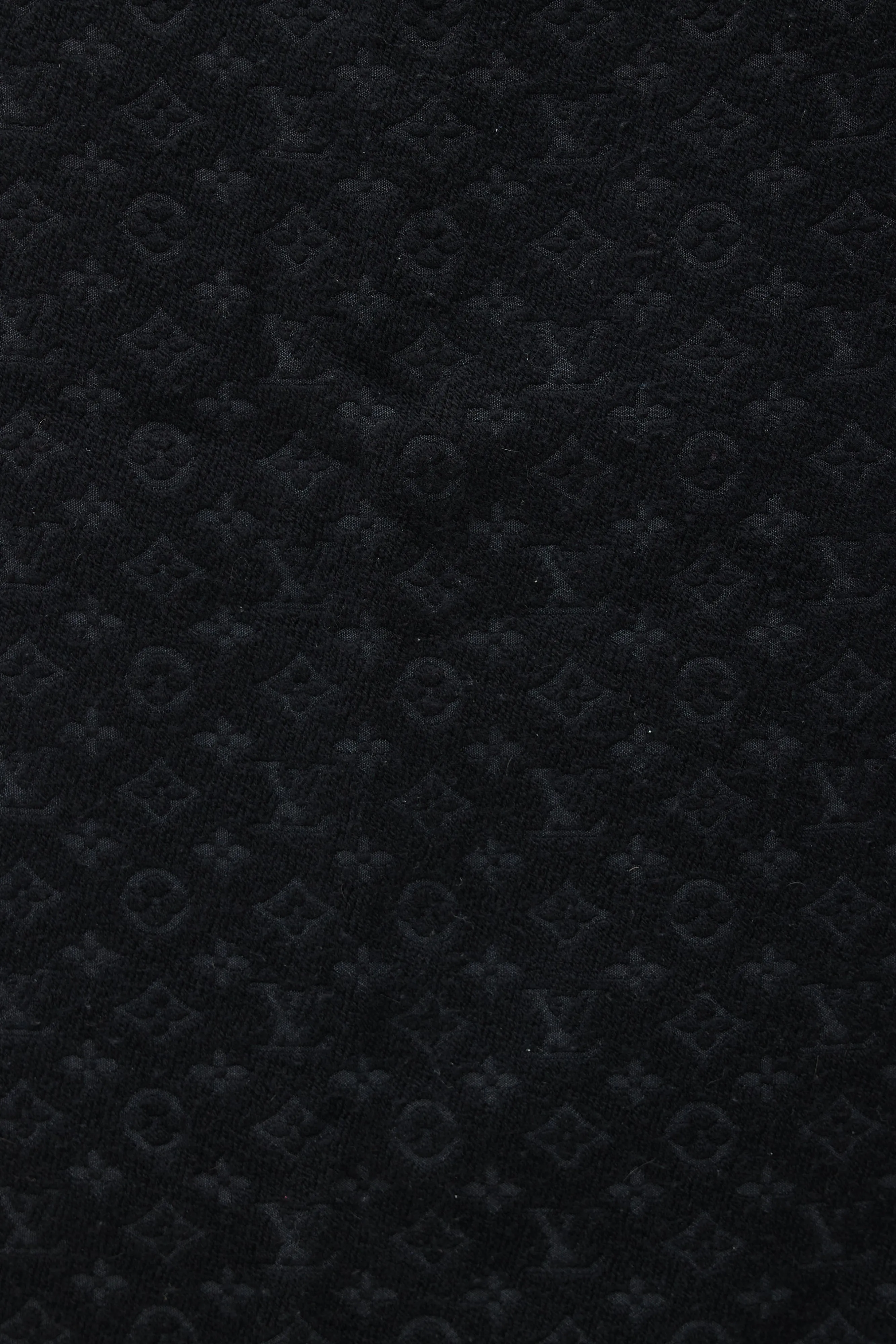 Black Wool Monogram Scarf