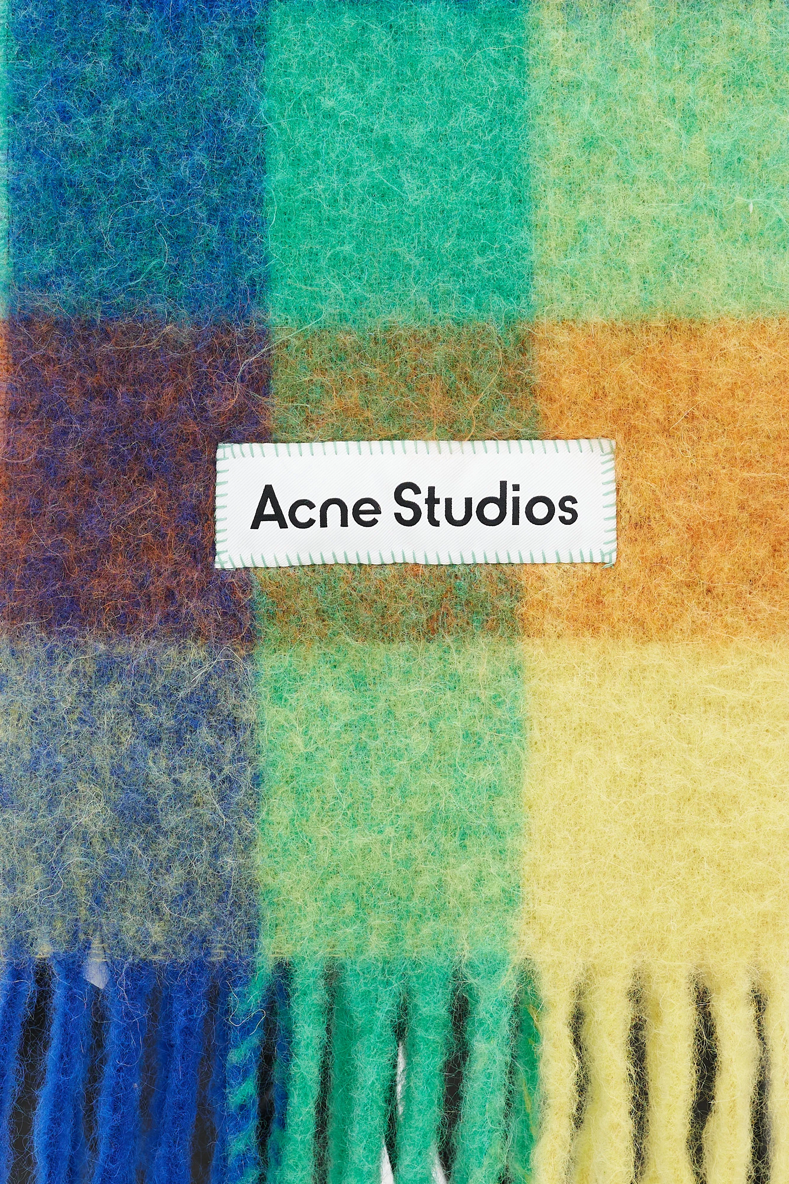 Blue & Multicolour Wool Checkered Scarf