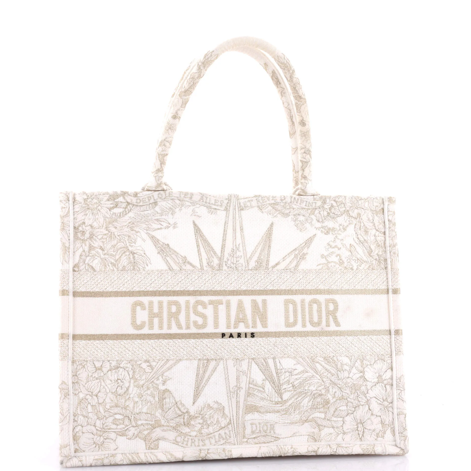 Book Tote Embroidered Canvas Medium