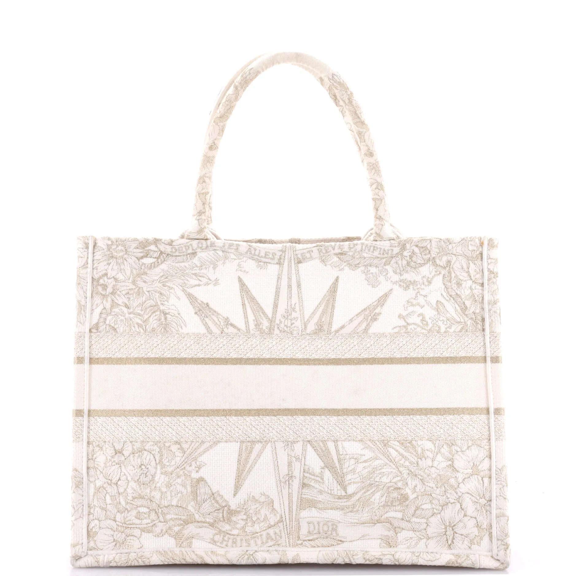 Book Tote Embroidered Canvas Medium