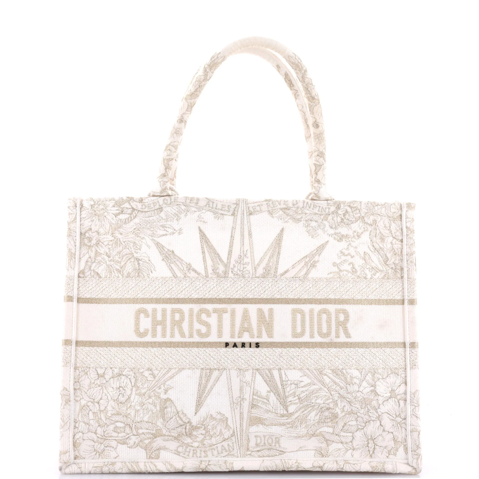 Book Tote Embroidered Canvas Medium