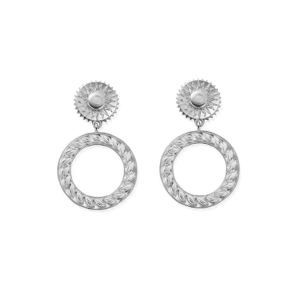 CHLOBO Sterling Silver Sun Statement Earrings