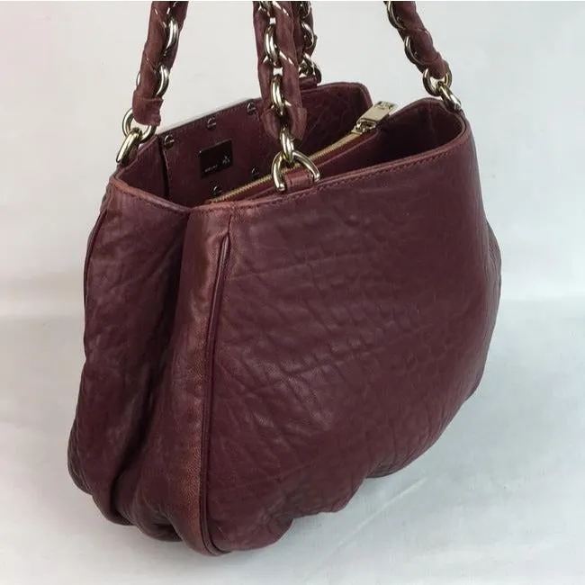 Fendi Shoulder Bag Multiple Hobo Mia Compartment Style Purple With Gold Suede And Leather Satchel