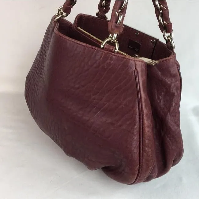 Fendi Shoulder Bag Multiple Hobo Mia Compartment Style Purple With Gold Suede And Leather Satchel