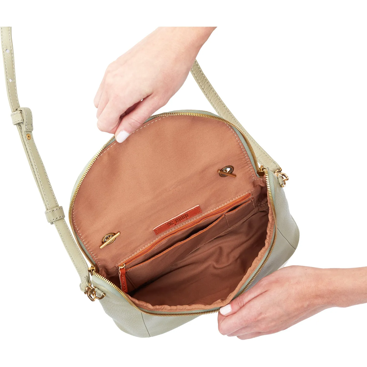 Hobo Fern Satchel Cactus Velvet Hide Leather