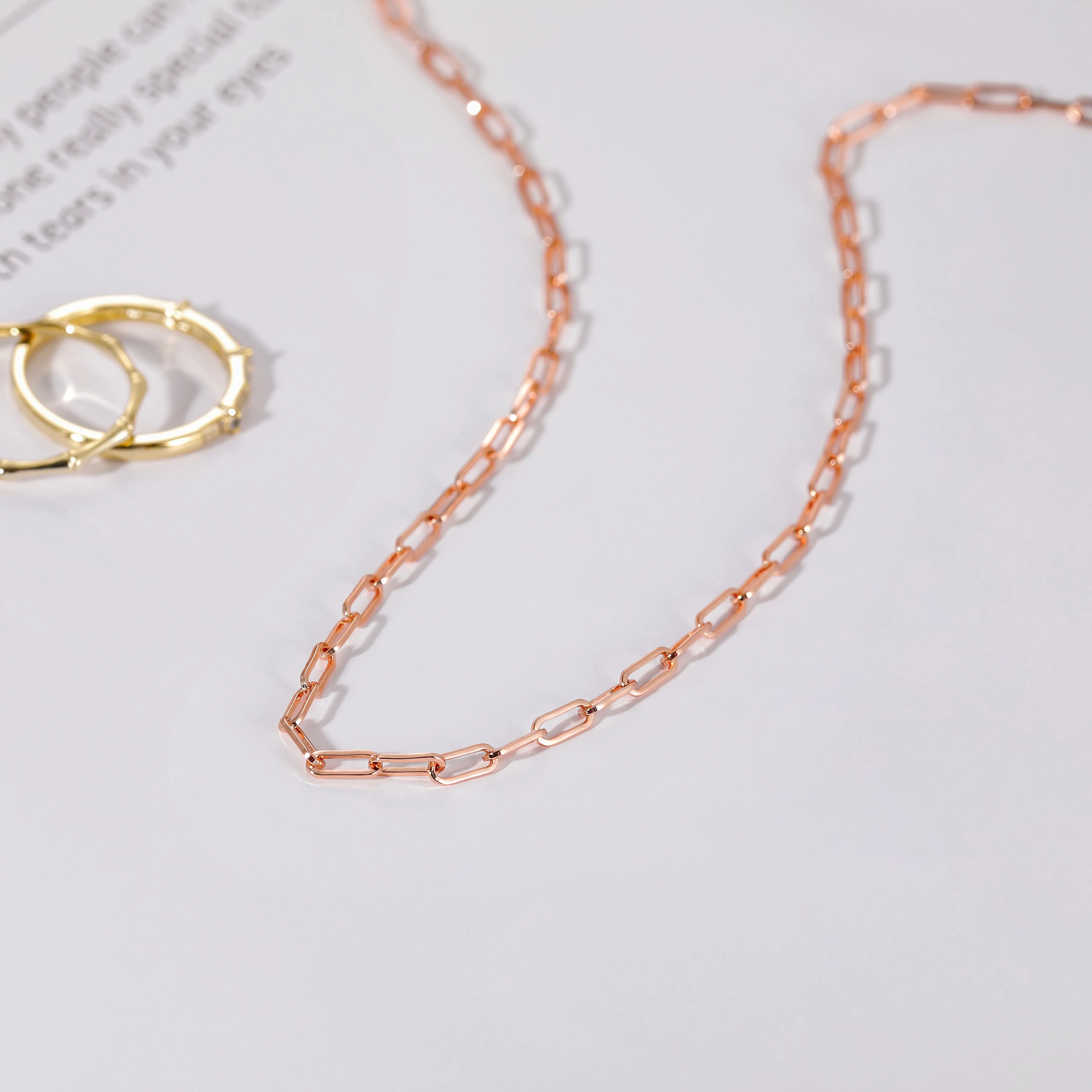 Italian Gold Paperclip Necklace 2.2MM