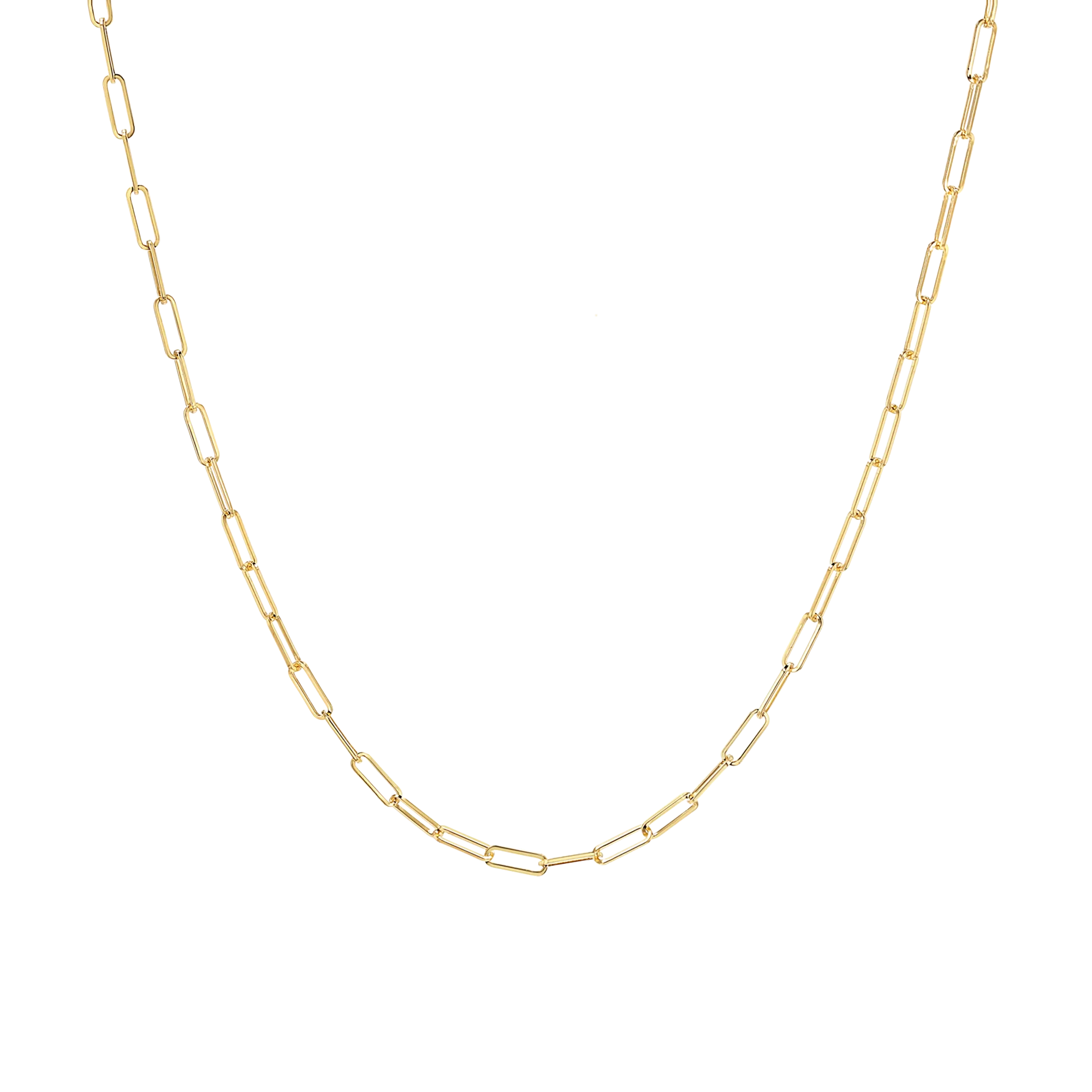 Italian Gold Paperclip Necklace 2.2MM