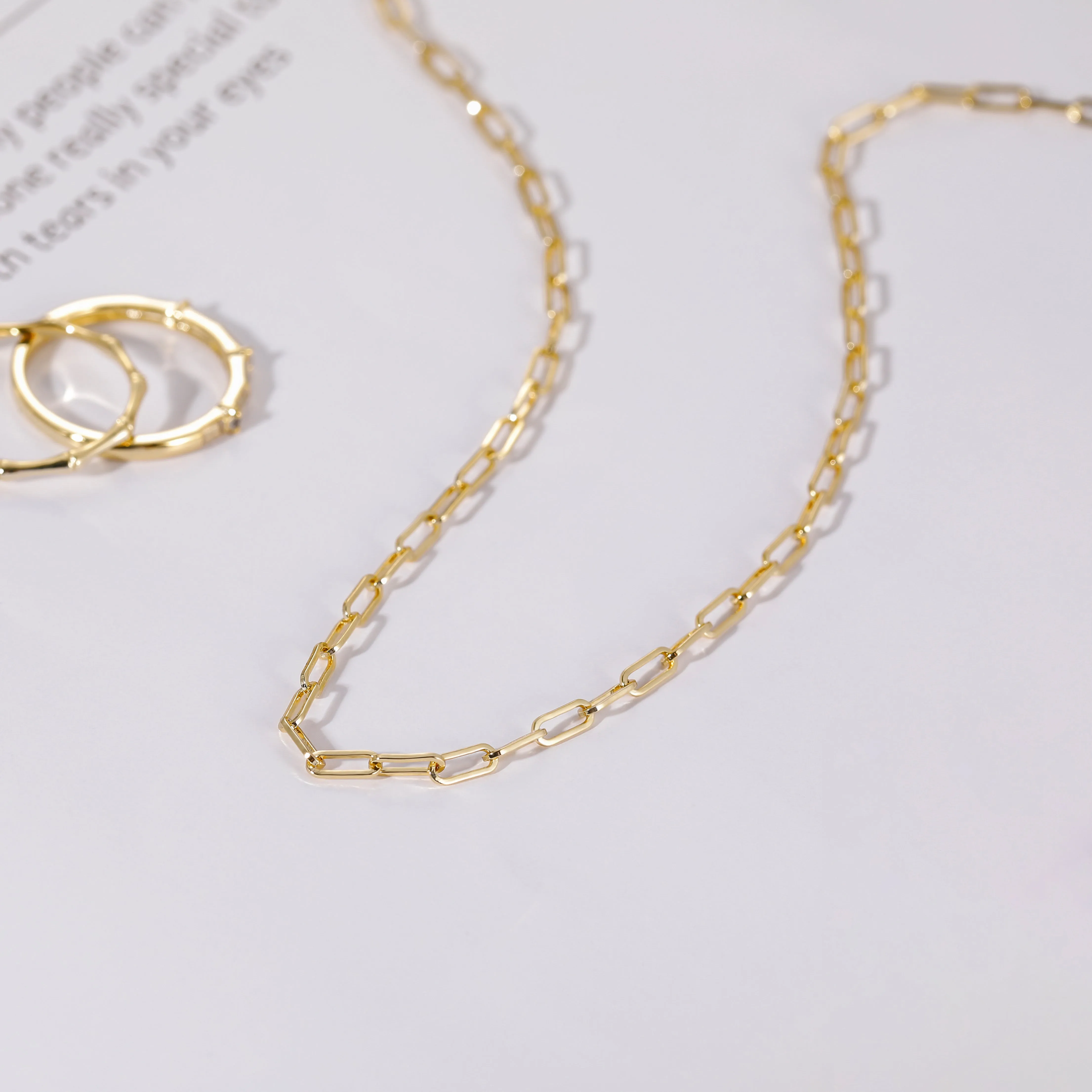 Italian Gold Paperclip Necklace 2.2MM