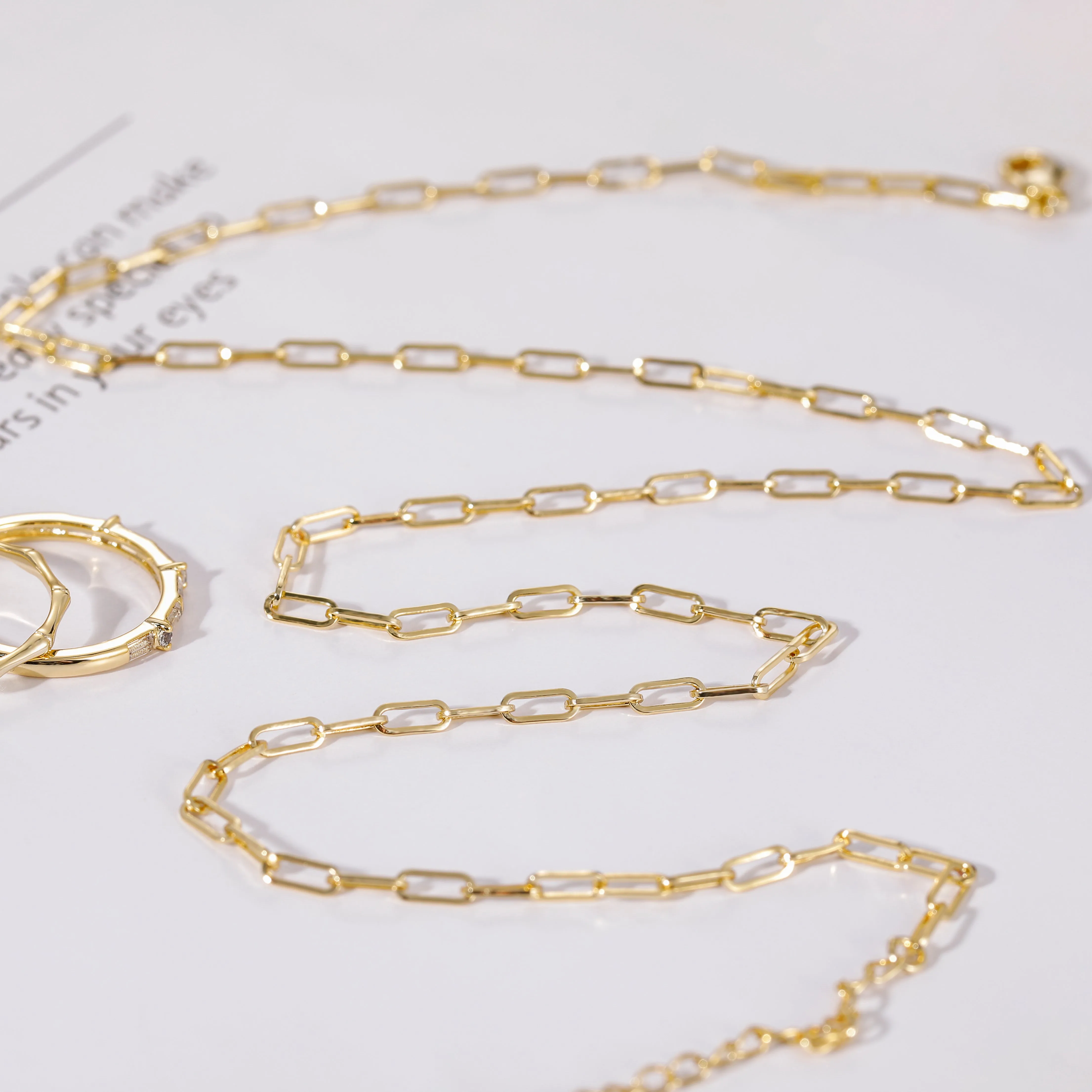 Italian Gold Paperclip Necklace 2.2MM