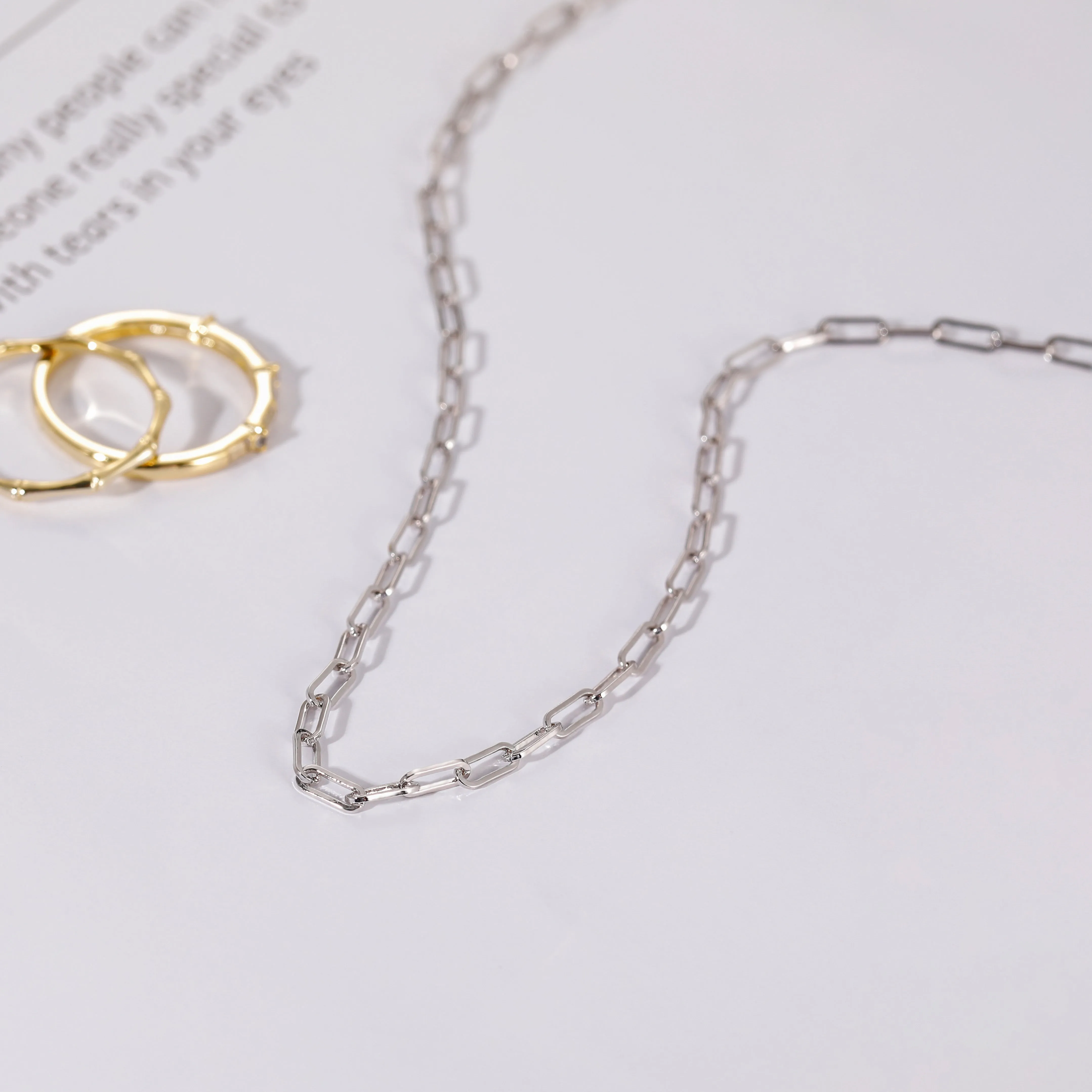 Italian Gold Paperclip Necklace 2.2MM