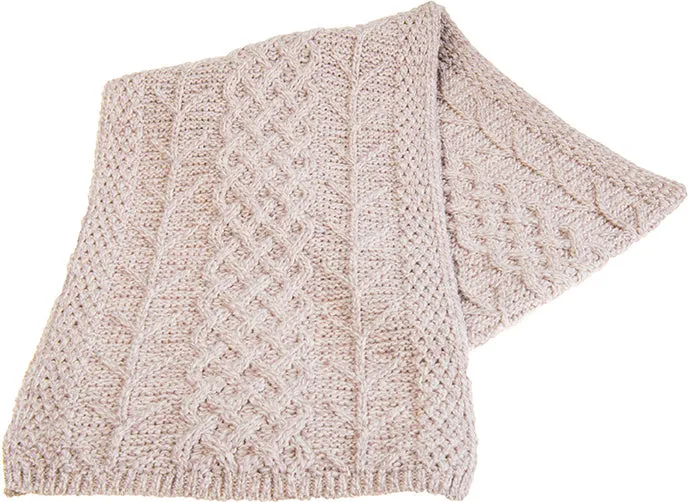 Ladies Supersoft Merino Wool Weave Design Scarf by Aran Mills - 5 Colours