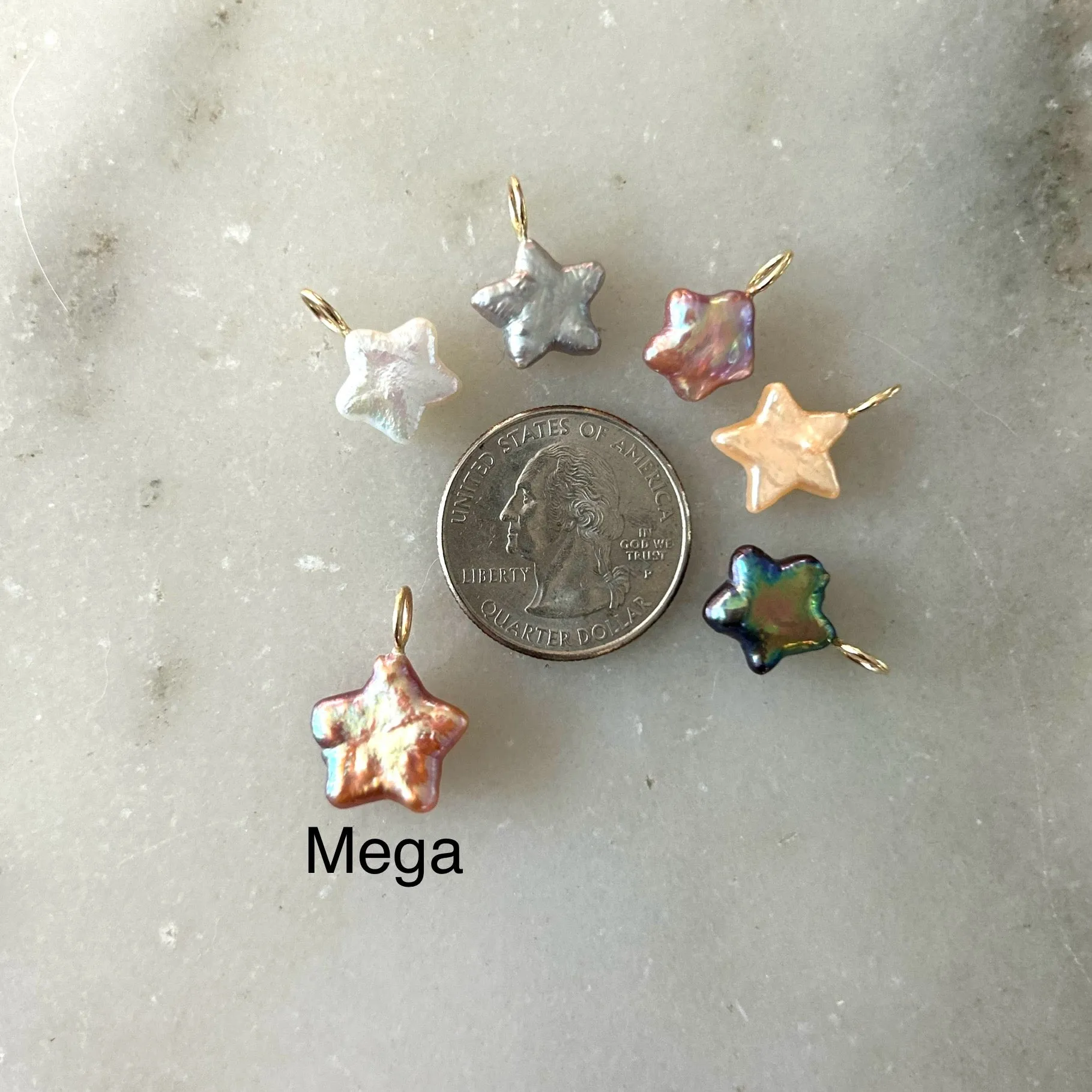 Lucky Star Pearl Charm: Peacock Blue