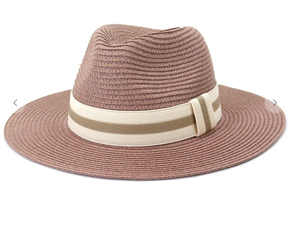 Mauve Straw Panama Hat