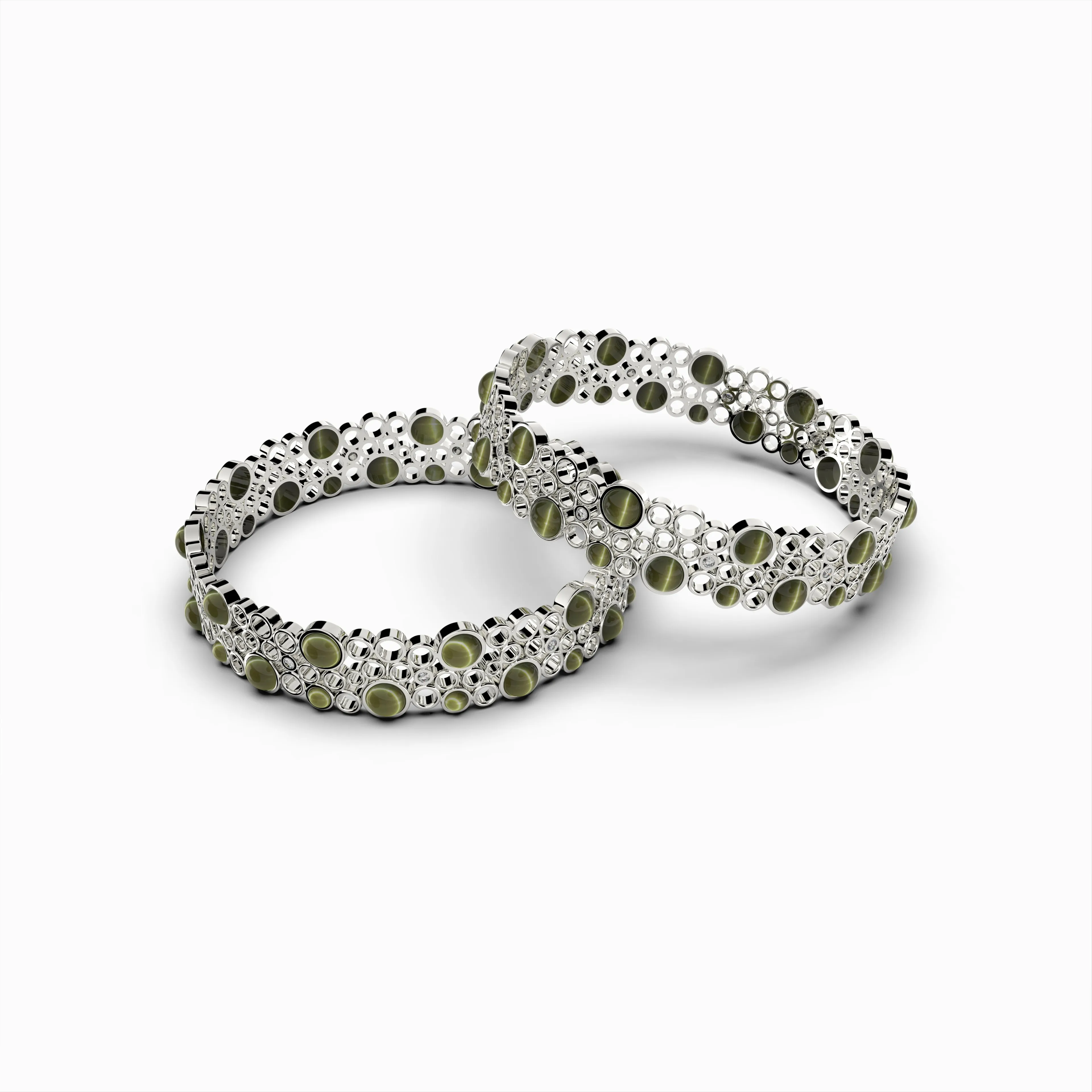 Natural Alexandrite Cats Eye Bangle - Victoria