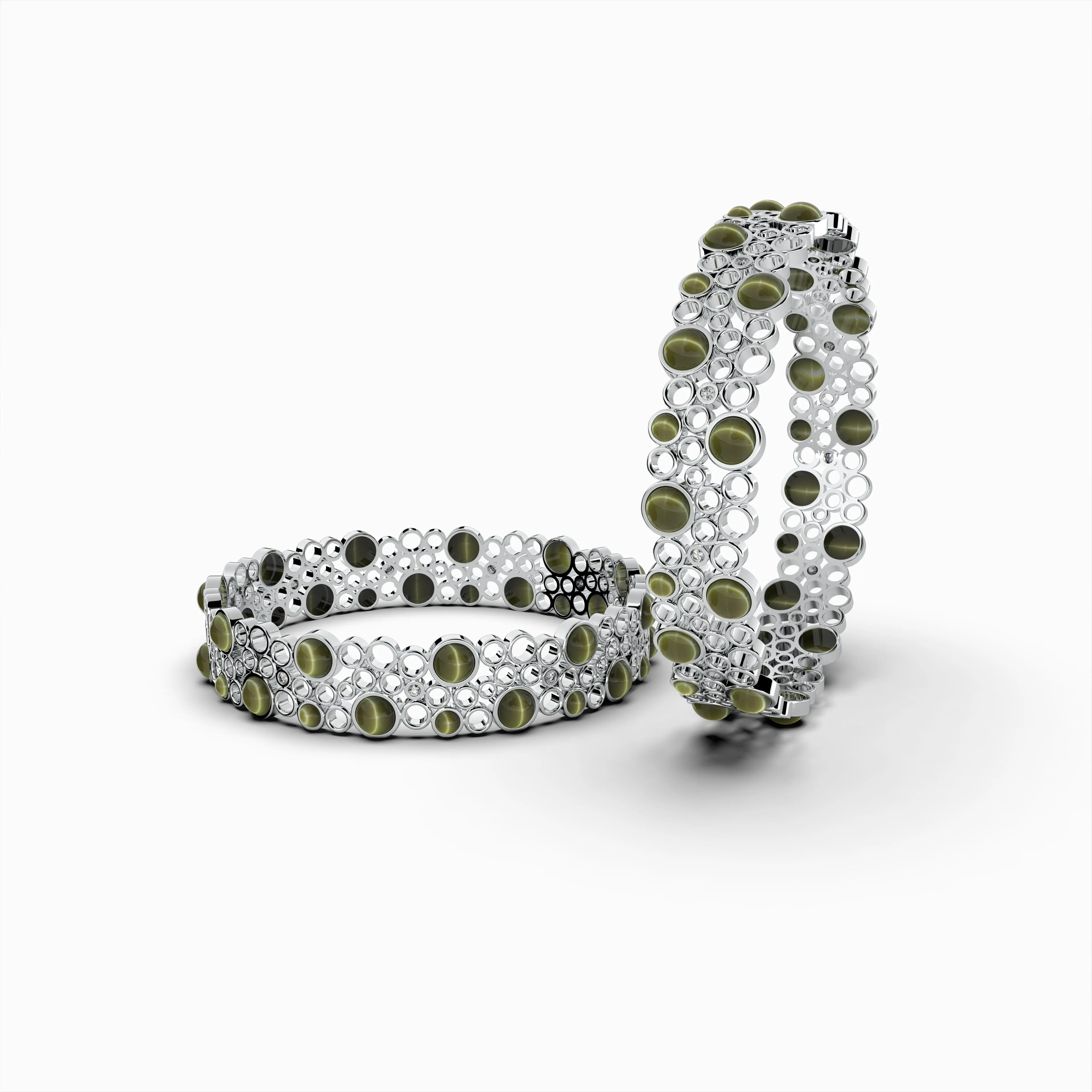 Natural Alexandrite Cats Eye Bangle - Victoria