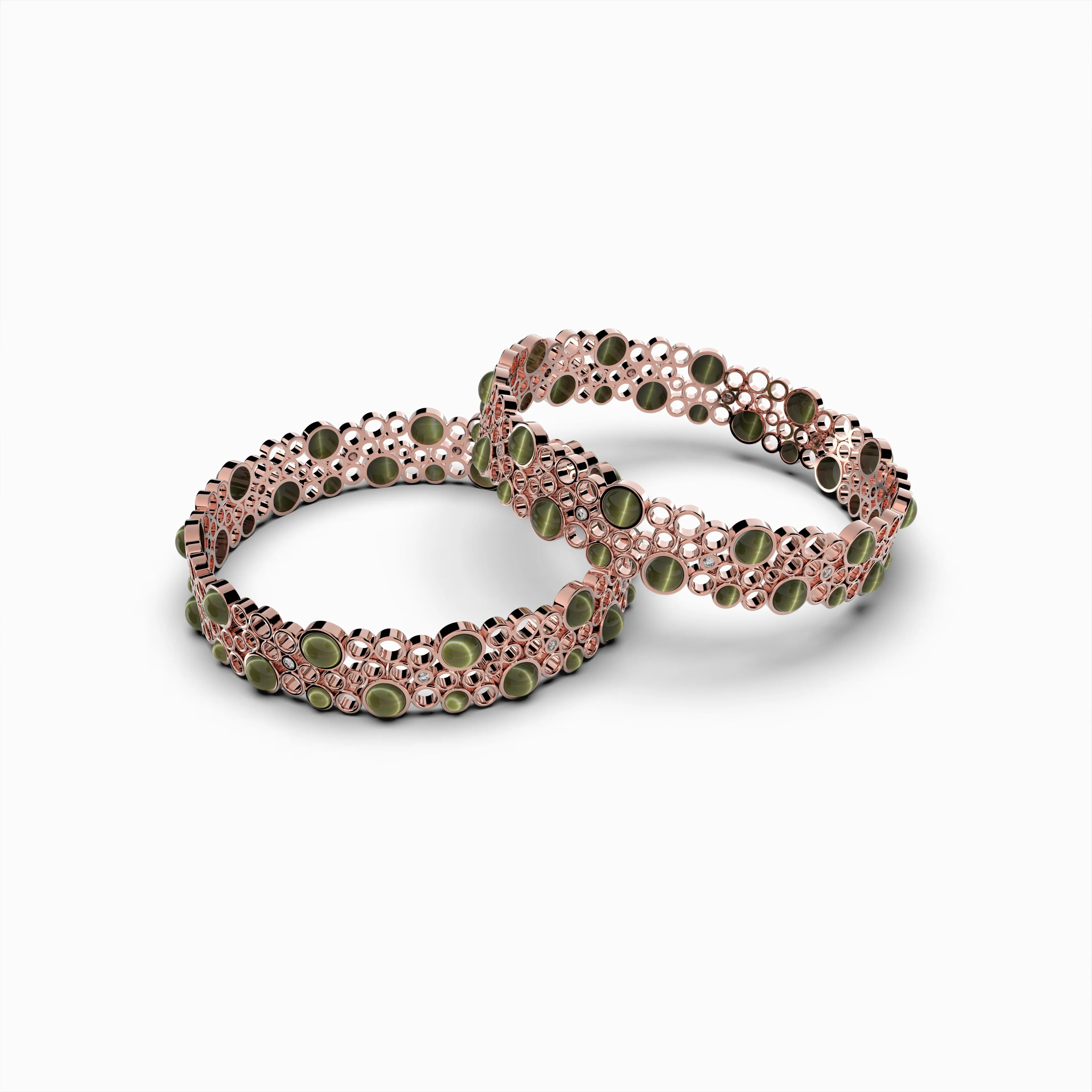 Natural Alexandrite Cats Eye Bangle - Victoria