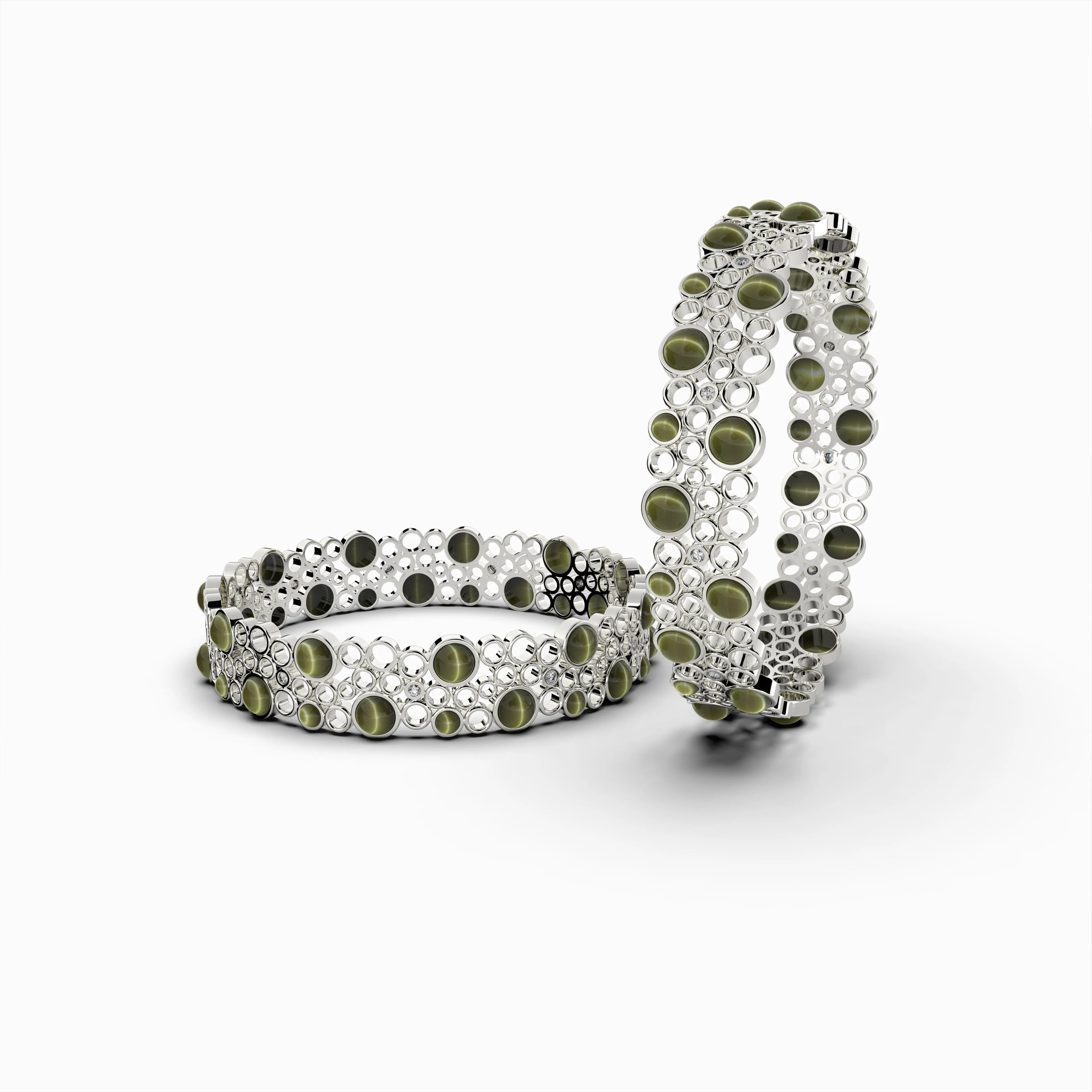 Natural Alexandrite Cats Eye Bangle - Victoria