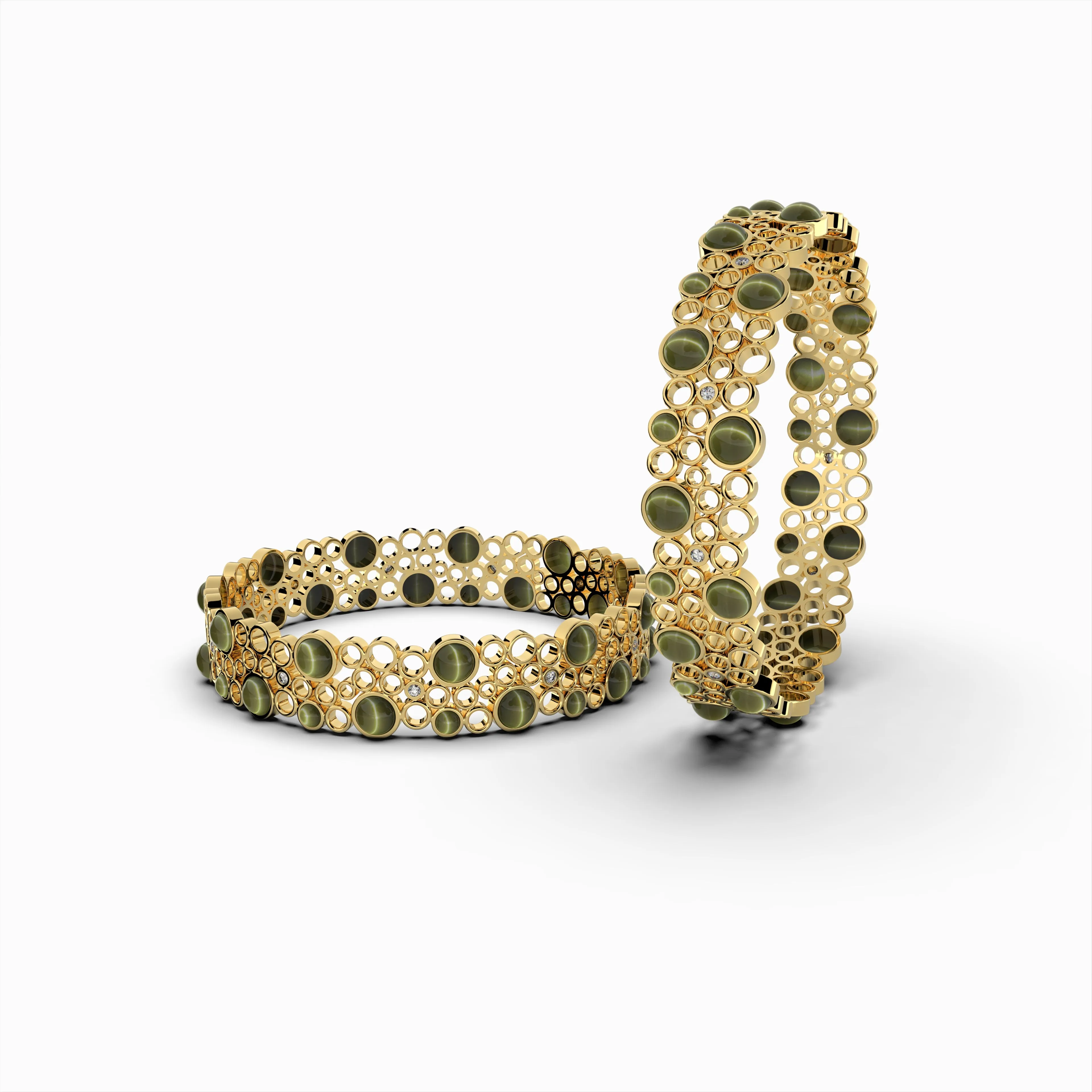 Natural Alexandrite Cats Eye Bangle - Victoria