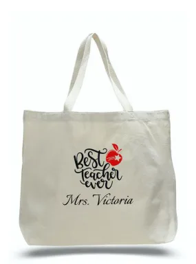 Personalized Teacher Tote Bags, Teachers Gifts, Large Canvas Totes TD102