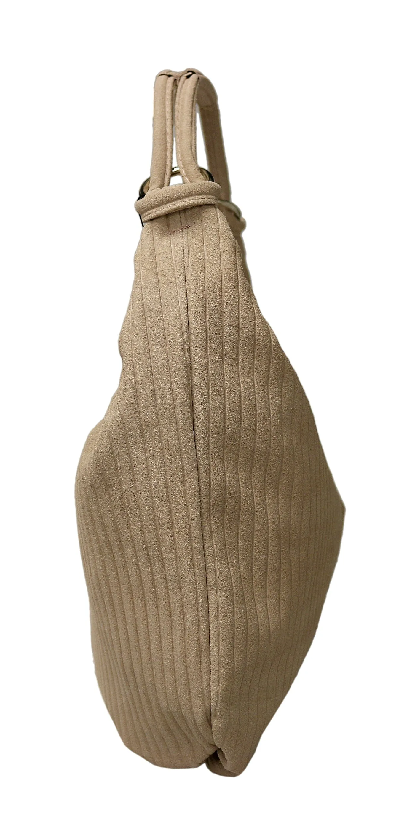 Pierre Cardin Beige Leather Large Hobo Relaxed Suede Shoulder Bag