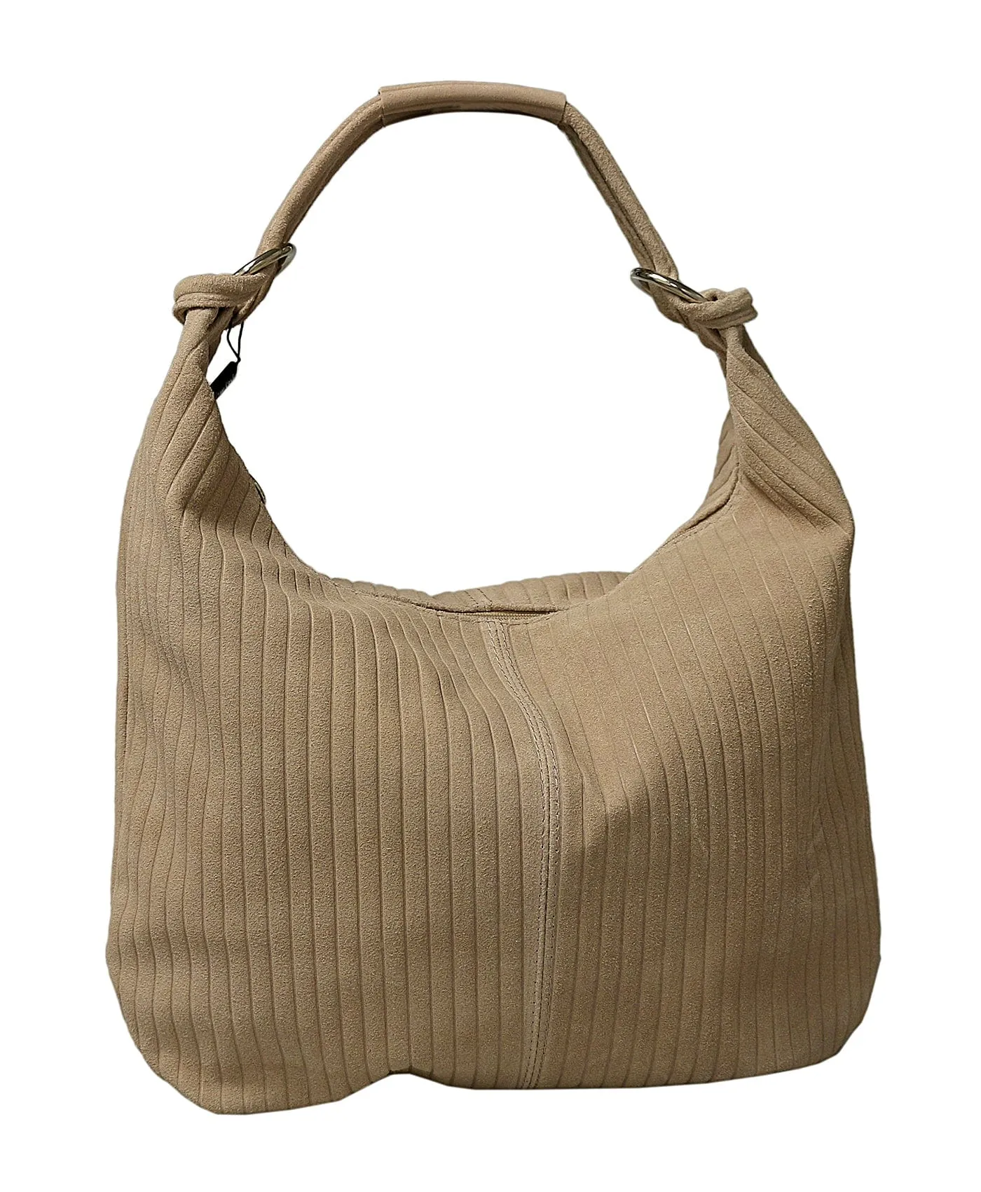 Pierre Cardin Beige Leather Large Hobo Relaxed Suede Shoulder Bag