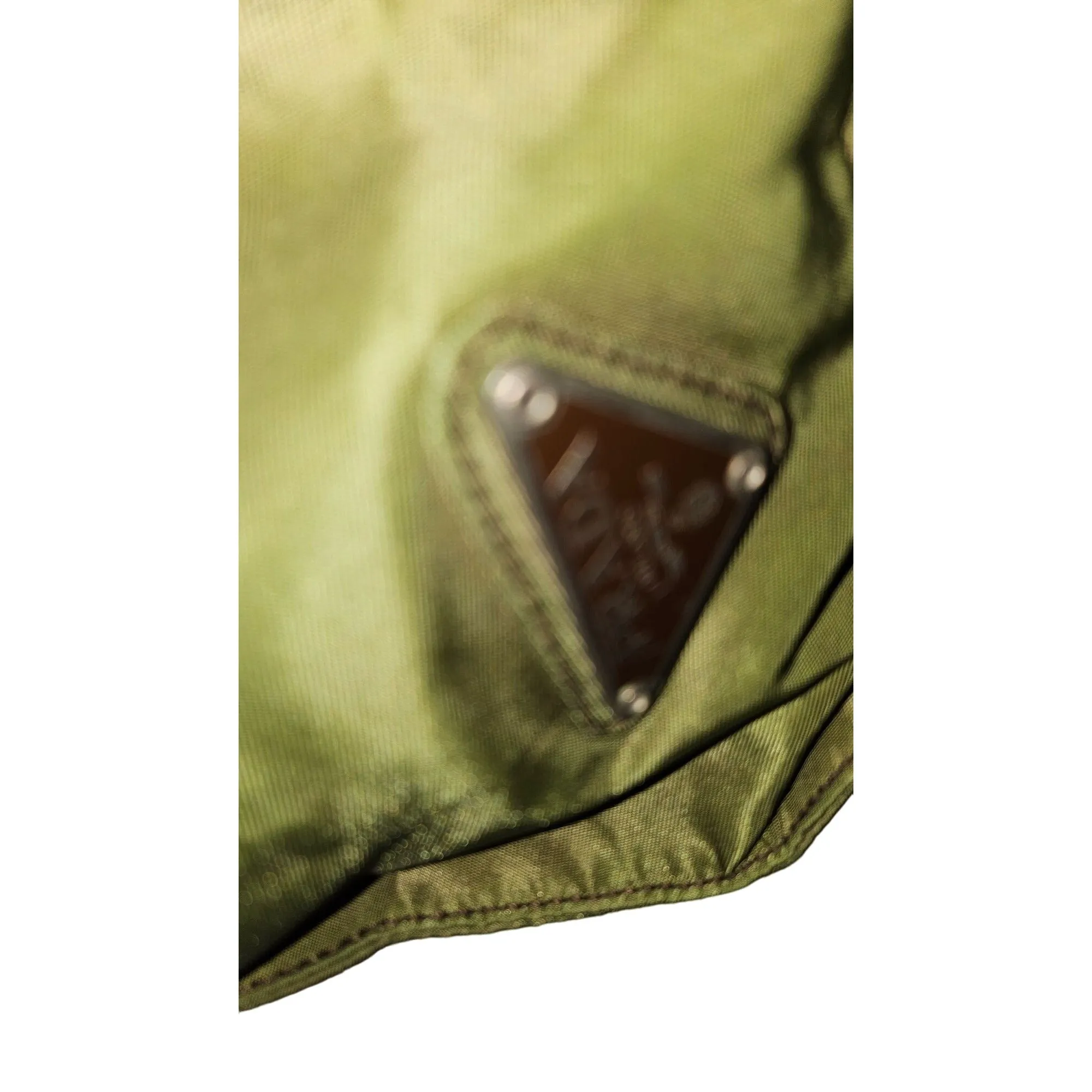 Prada olive nylon 1990's re-edition hobo with a Lucite strap