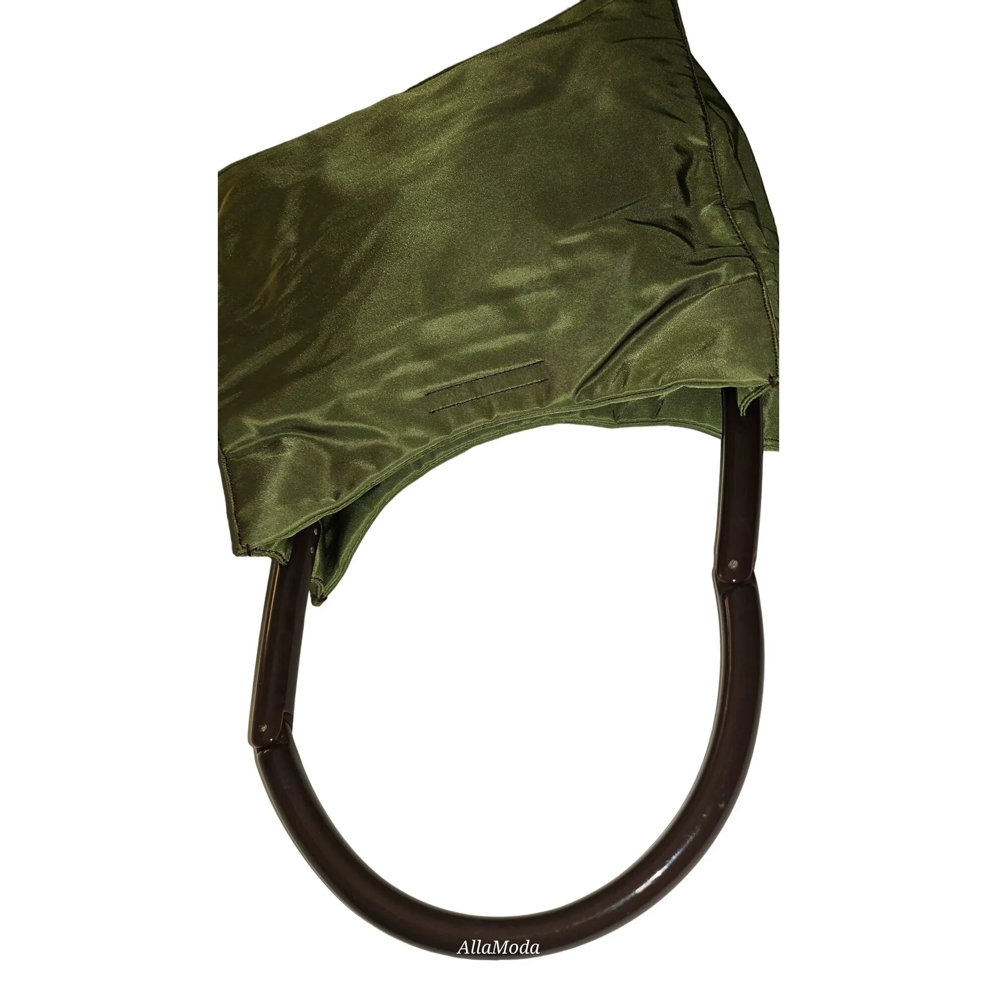 Prada olive nylon 1990's re-edition hobo with a Lucite strap