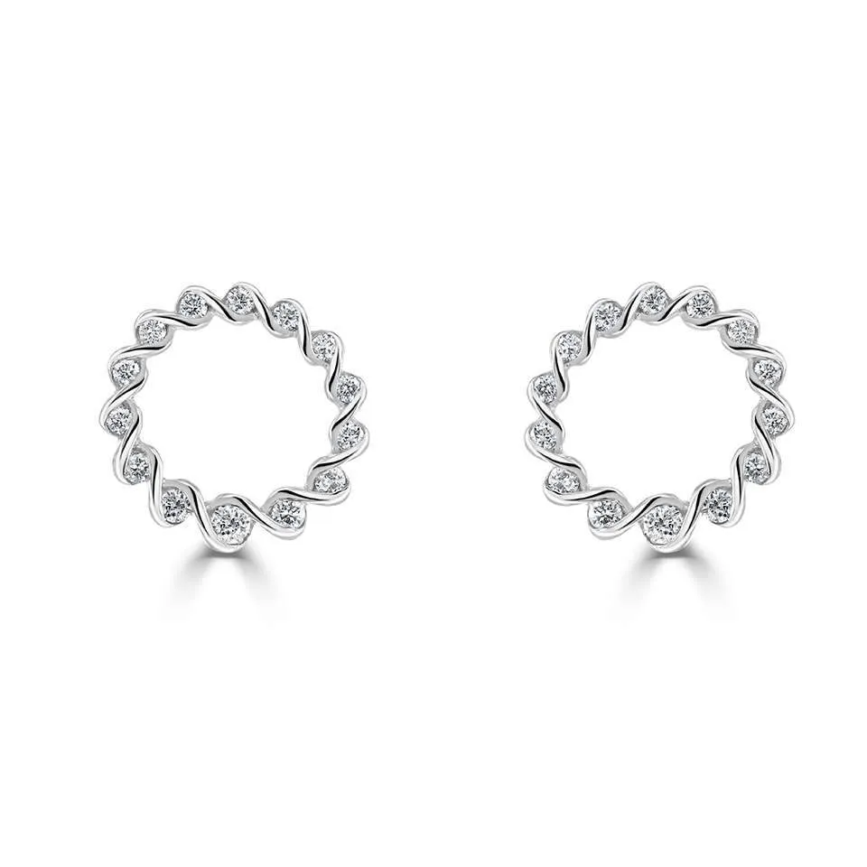 Ribbon Diamond Earrings